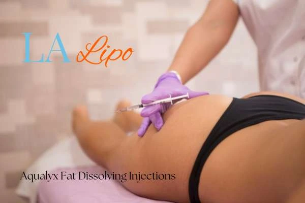 Woman having fat dissolving injections Beckton on thighs
